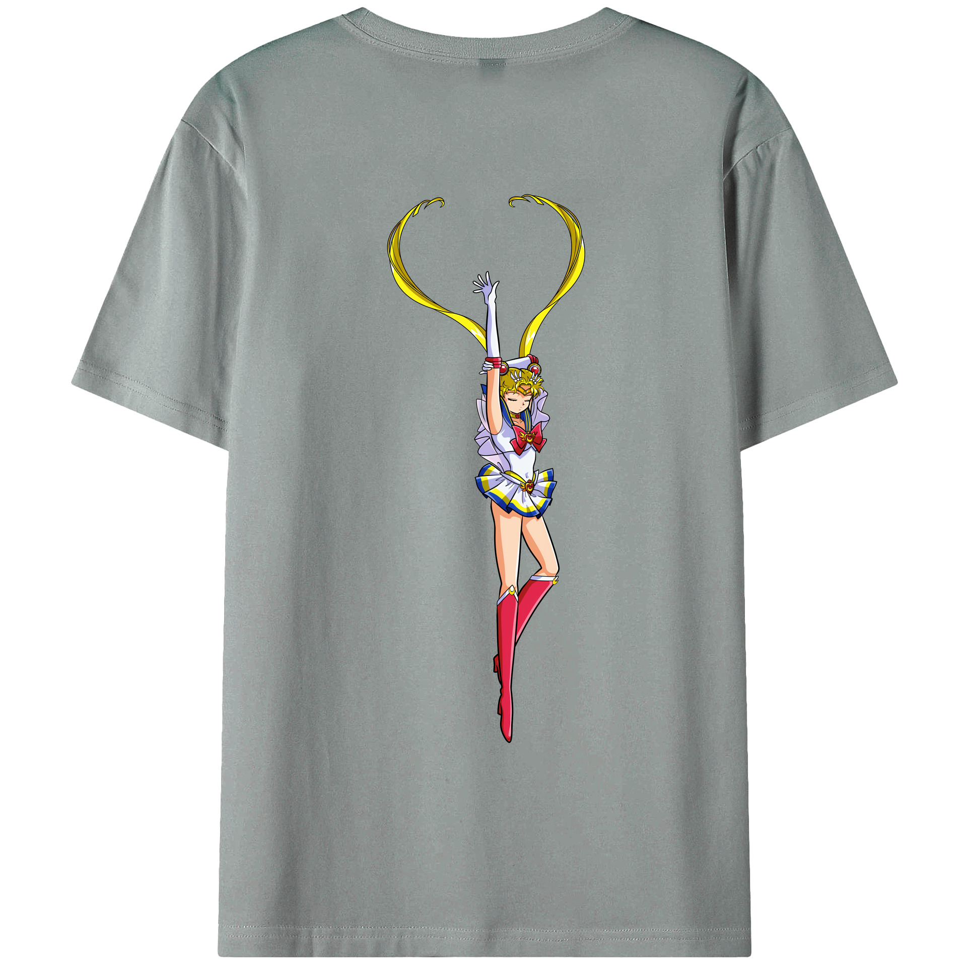 （画像用） 美少女戦士セーラームーン 月野 うさぎ つきの うさぎ Sailor Moon Tsukino Usagi 綿100％ メンズ半袖Tシャツ（バックプリント） 通気性